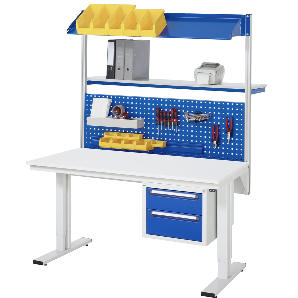 N° de l'image du produit 6 : RAU Table pour poste de travail à réglage électrique de la hauteur série adlatus 300, HxlxP 720-1 120 x 1 250 x 800 mm, plan de travail en MDF