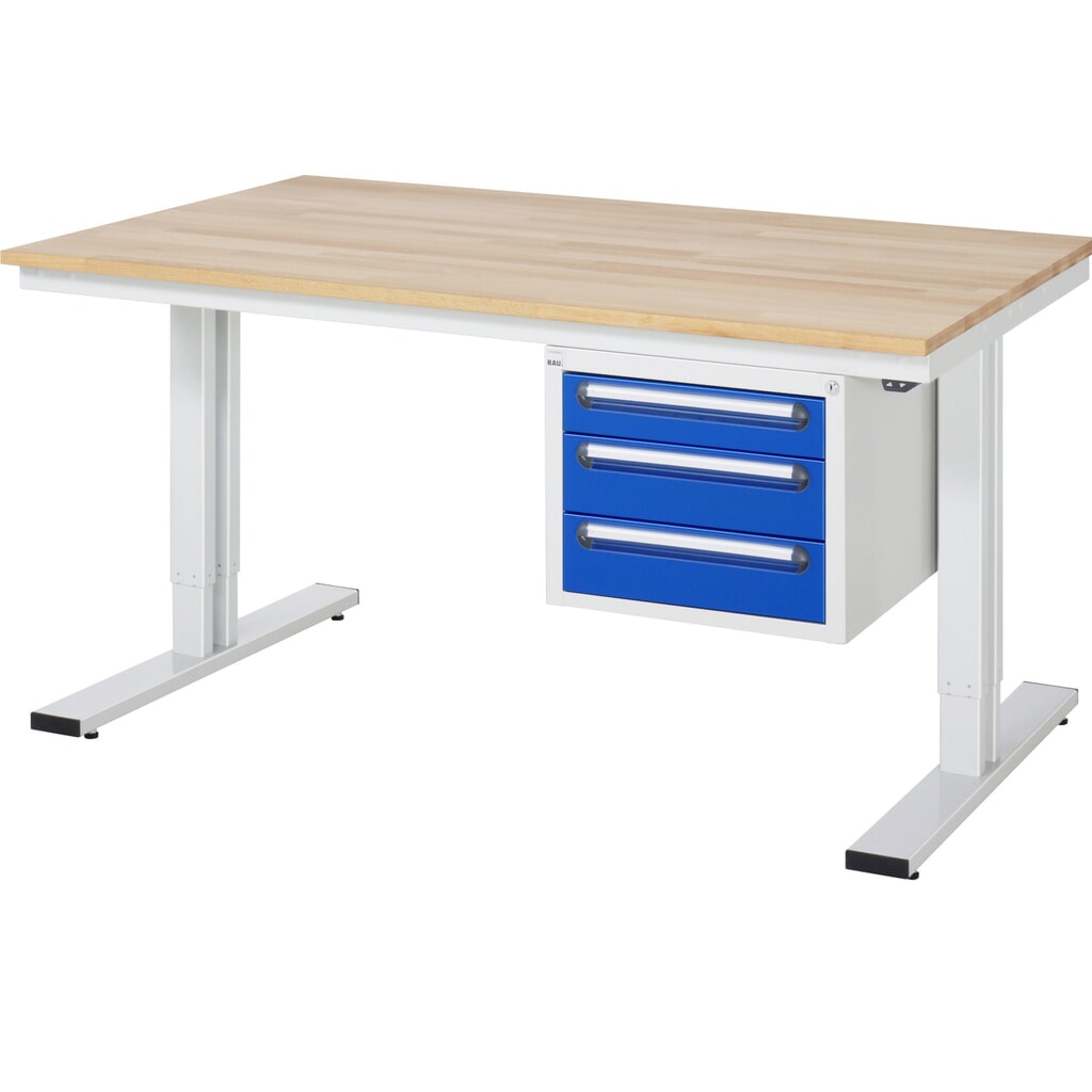 N° de l'image du produit 8 : RAU Table pour poste de travail à réglage électrique de la hauteur série adlatus 300, HxlxP 720-1 120 x 1 250 x 800 mm, plan de travail en MDF