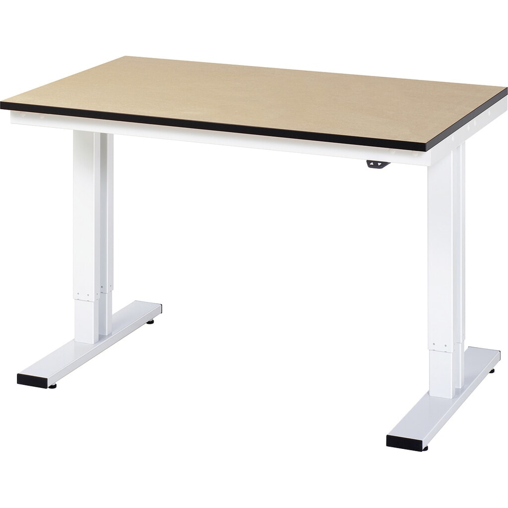 N° de l'image du produit 1 : RAU Table pour poste de travail à réglage électrique de la hauteur série adlatus 300, HxlxP 720-1 120 x 1 250 x 800 mm, plan de travail en MDF