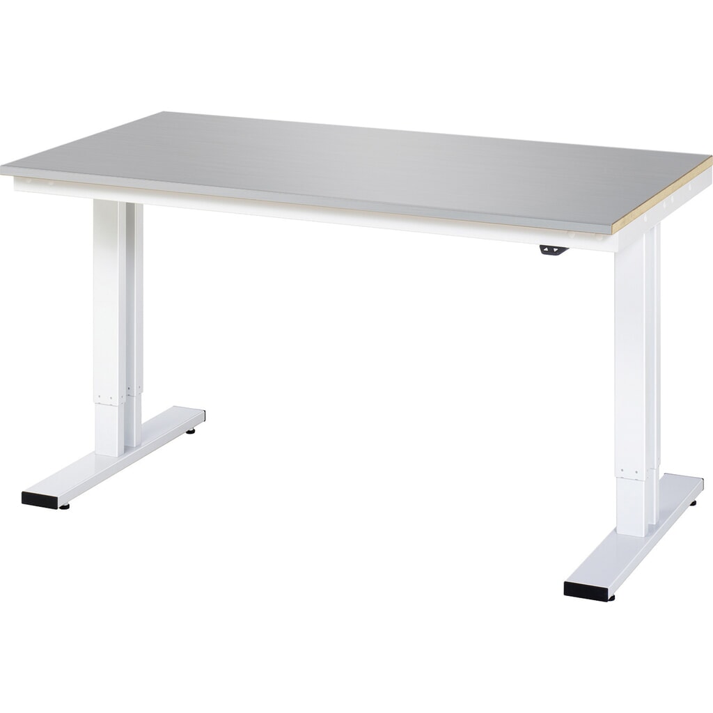 RAU Table pour poste de travail à réglage électrique de la hauteur série adlatus 300, HxlxP 720-1 120 x 1 500 x 800 mm, plan de travail en tôle d’acier inoxydable Illustration du produit: RAU Table pour poste de travail à réglage électrique de la hauteur série adlatus 300, HxlxP 720-1 120 x 1 500 x 800 mm, plan de travail en tôle d’acier inoxydable