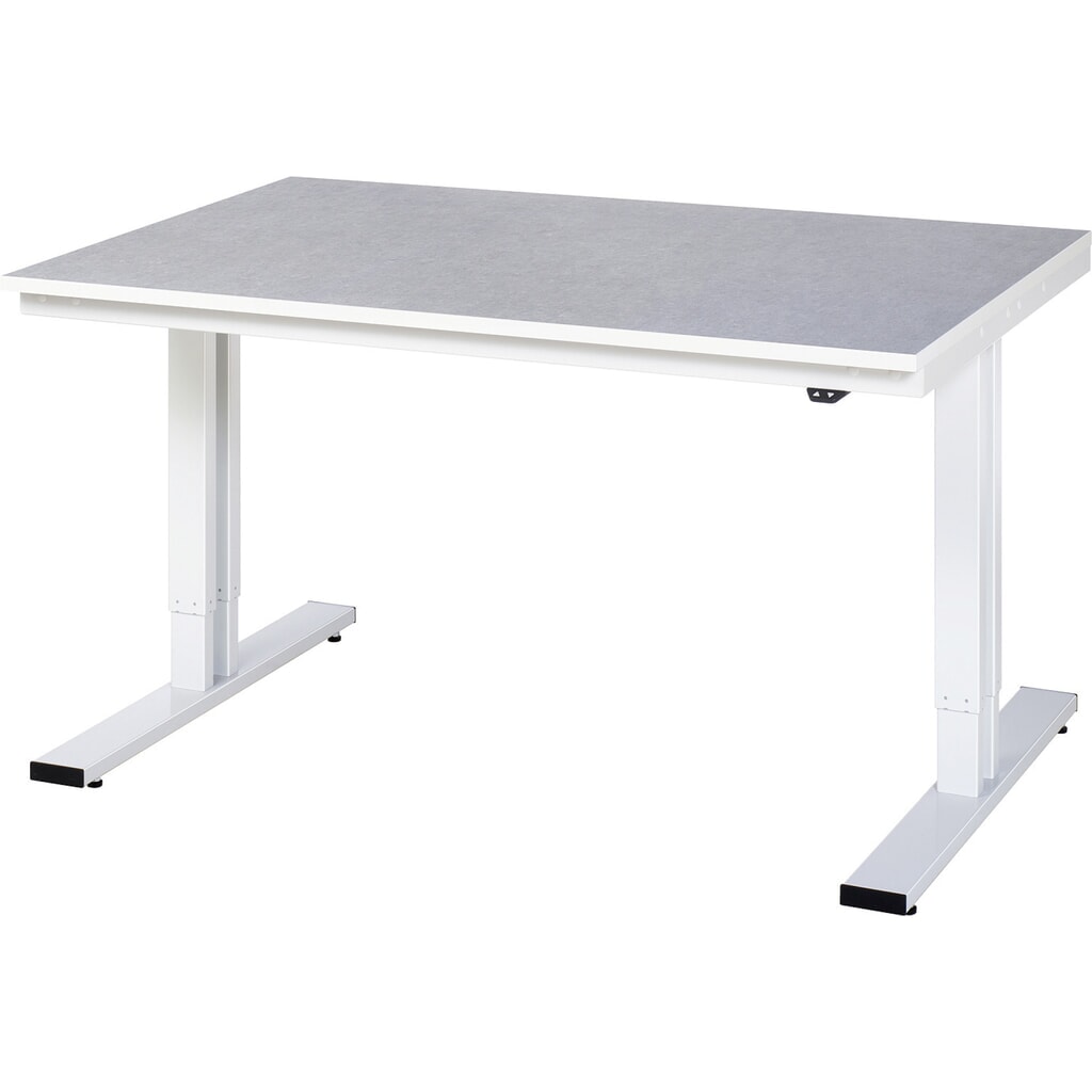 RAU Table pour poste de travail à réglage électrique de la hauteur série adlatus 300, HxlxP 720-1 120 x 1 500 x 1 000 mm, plan de travail en revêtement linoléum / universel Illustration du produit: RAU Table pour poste de travail à réglage électrique de la hauteur série adlatus 300, HxlxP 720-1 120 x 1 500 x 1 000 mm, plan de travail en revêtement linoléum / universel