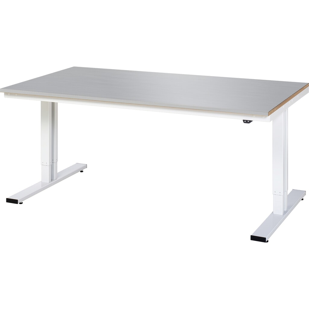 RAU Table pour poste de travail à réglage électrique de la hauteur série adlatus 300, HxlxP 720-1 120 x 2 000 x 1 000 mm, plan de travail en tôle d’acier inoxydable Illustration du produit: RAU Table pour poste de travail à réglage électrique de la hauteur série adlatus 300, HxlxP 720-1 120 x 2 000 x 1 000 mm, plan de travail en tôle d’acier inoxydable