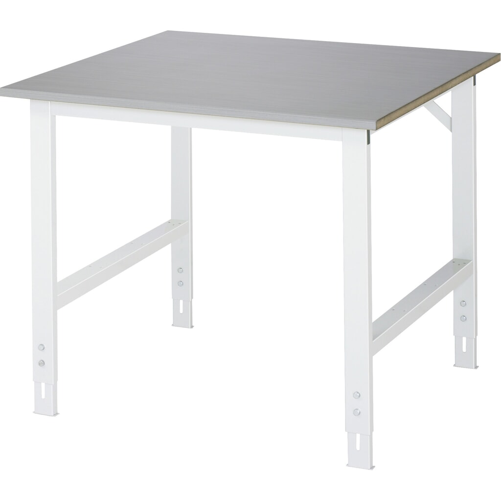 Illustration du produit: RAU Table pour poste de travail réglable en hauteur série TOM, HxlxP 760-1 080 x 1 000 x 1 000 mm, plan de travail en tôle d’acier inoxydable