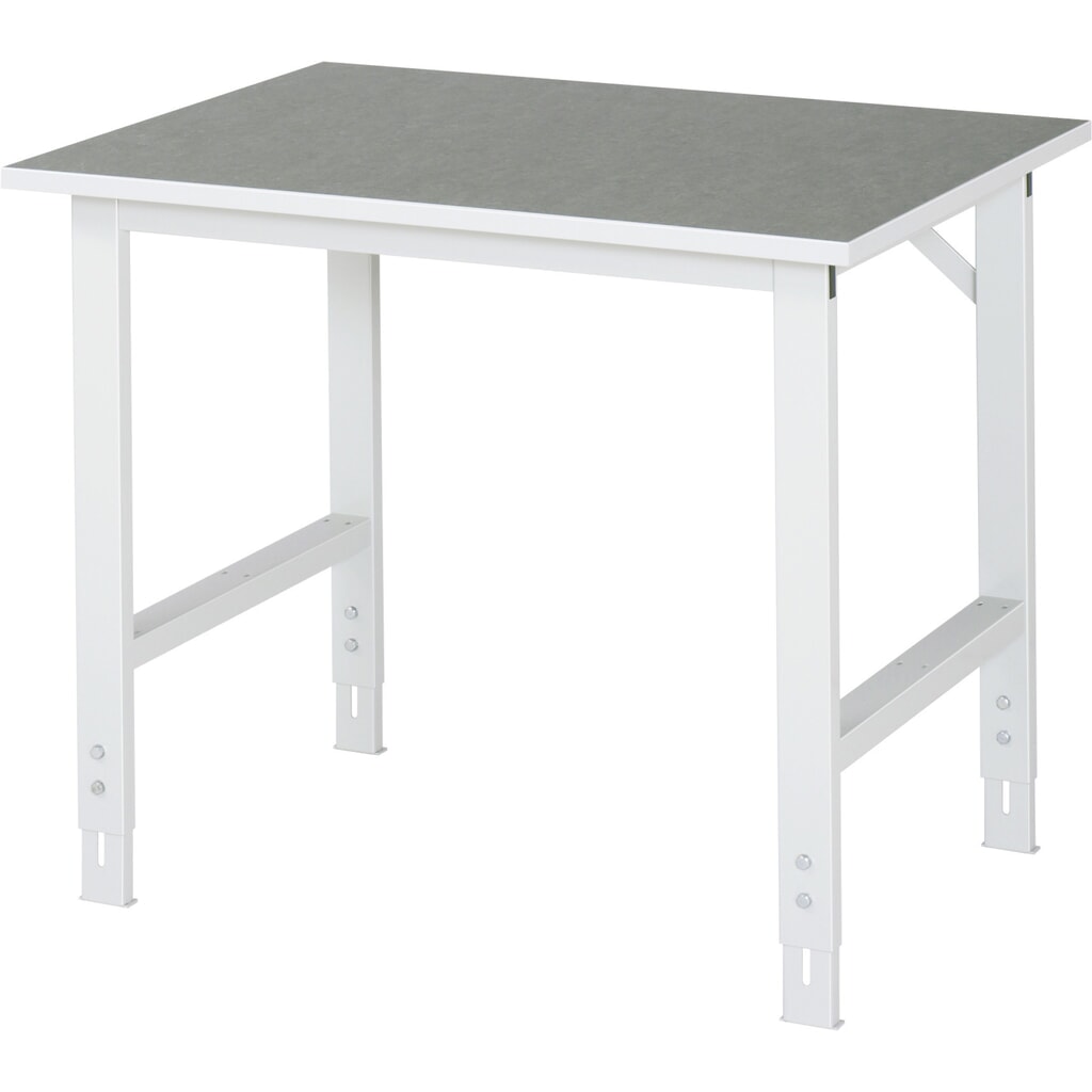 RAU Table pour poste de travail réglable en hauteur série TOM, HxlxP 760-1 080 x 1 000 x 800 mm, plan de travail en revêtement linoléum / universel Illustration du produit: RAU Table pour poste de travail réglable en hauteur série TOM, HxlxP 760-1 080 x 1 000 x 800 mm, plan de travail en revêtement linoléum / universel