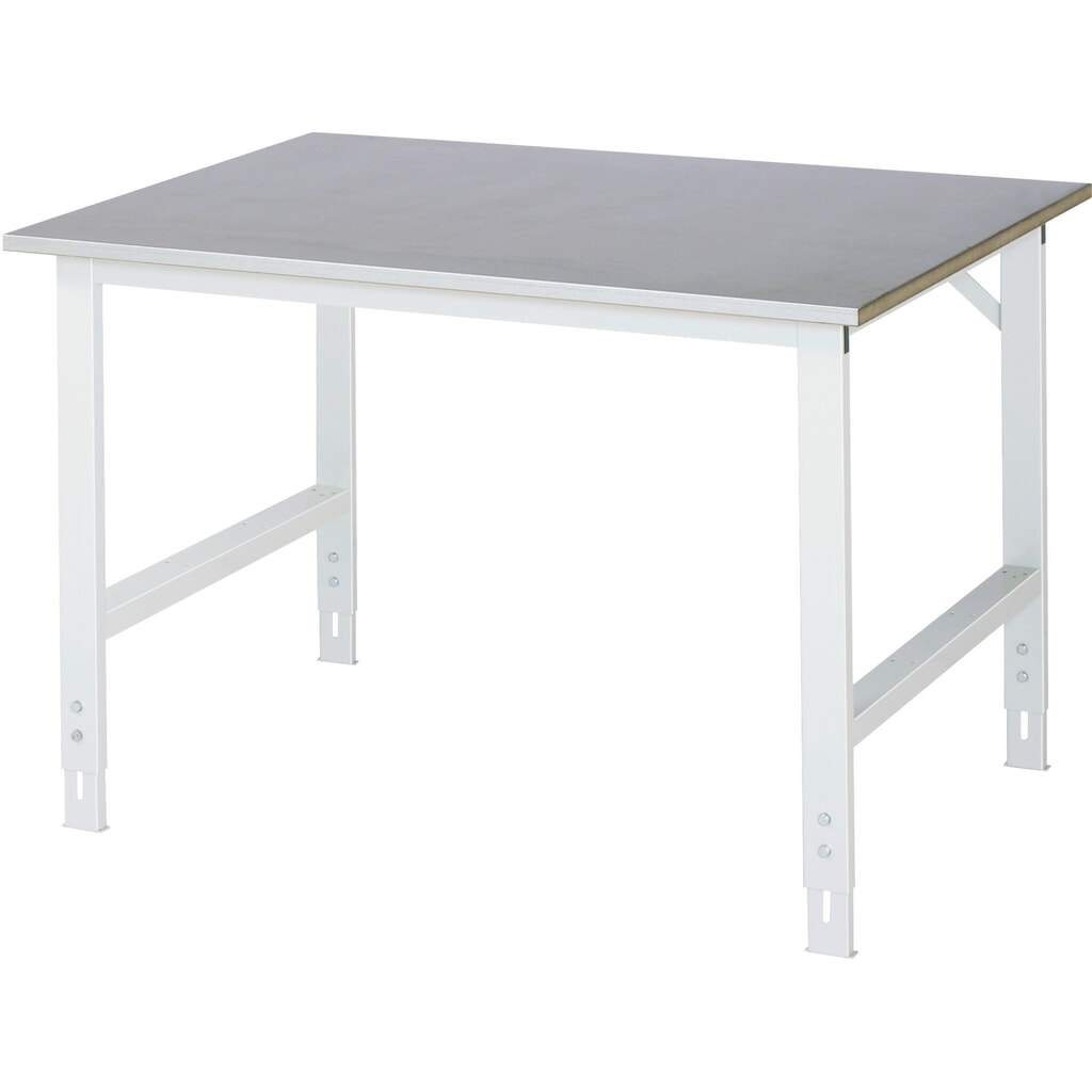 Illustration du produit: RAU Table pour poste de travail réglable en hauteur série TOM, HxlxP 760-1 080 x 1 250 x 1 000 mm, plan de travail recouvert de tôle d’acier