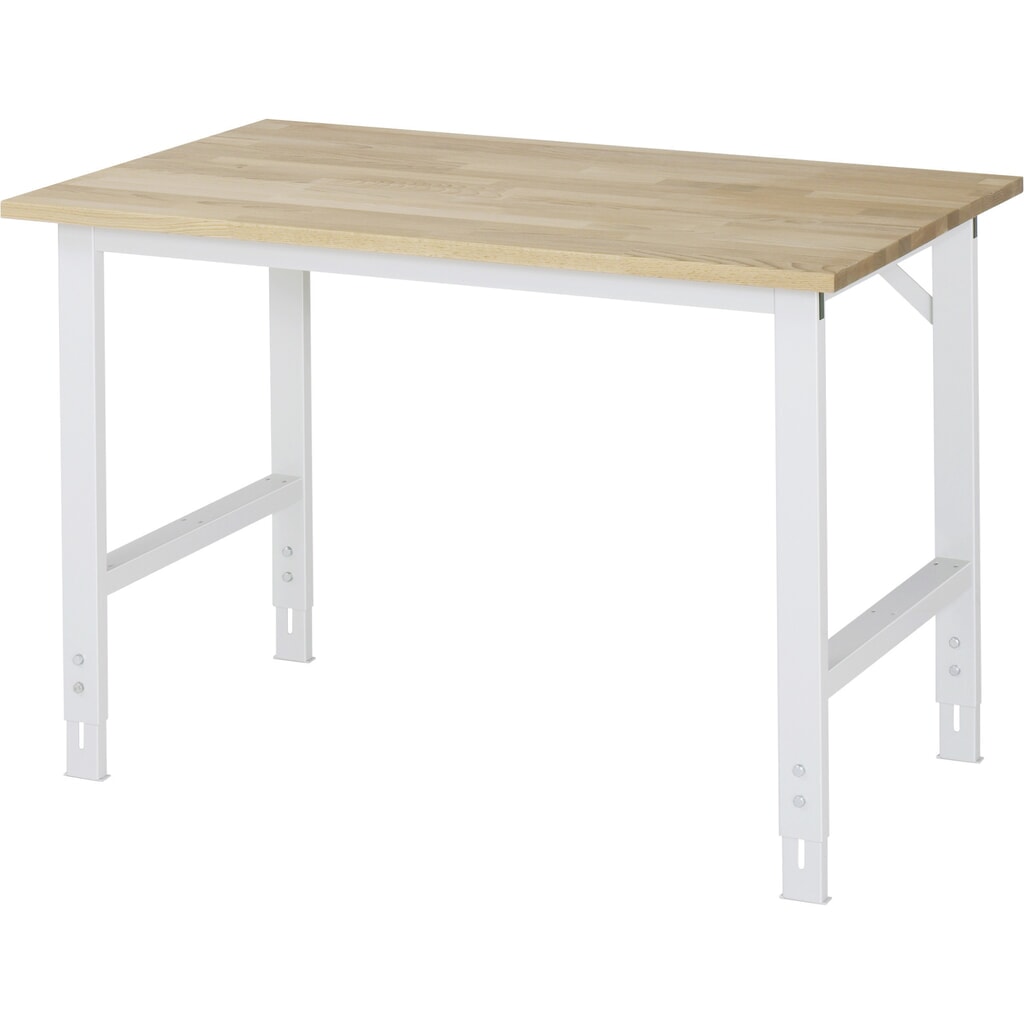 Illustration du produit: RAU Table pour poste de travail réglable en hauteur série TOM, HxlxP 760-1 080 x 1 250 x 800 mm, plan de travail en hêtre massif