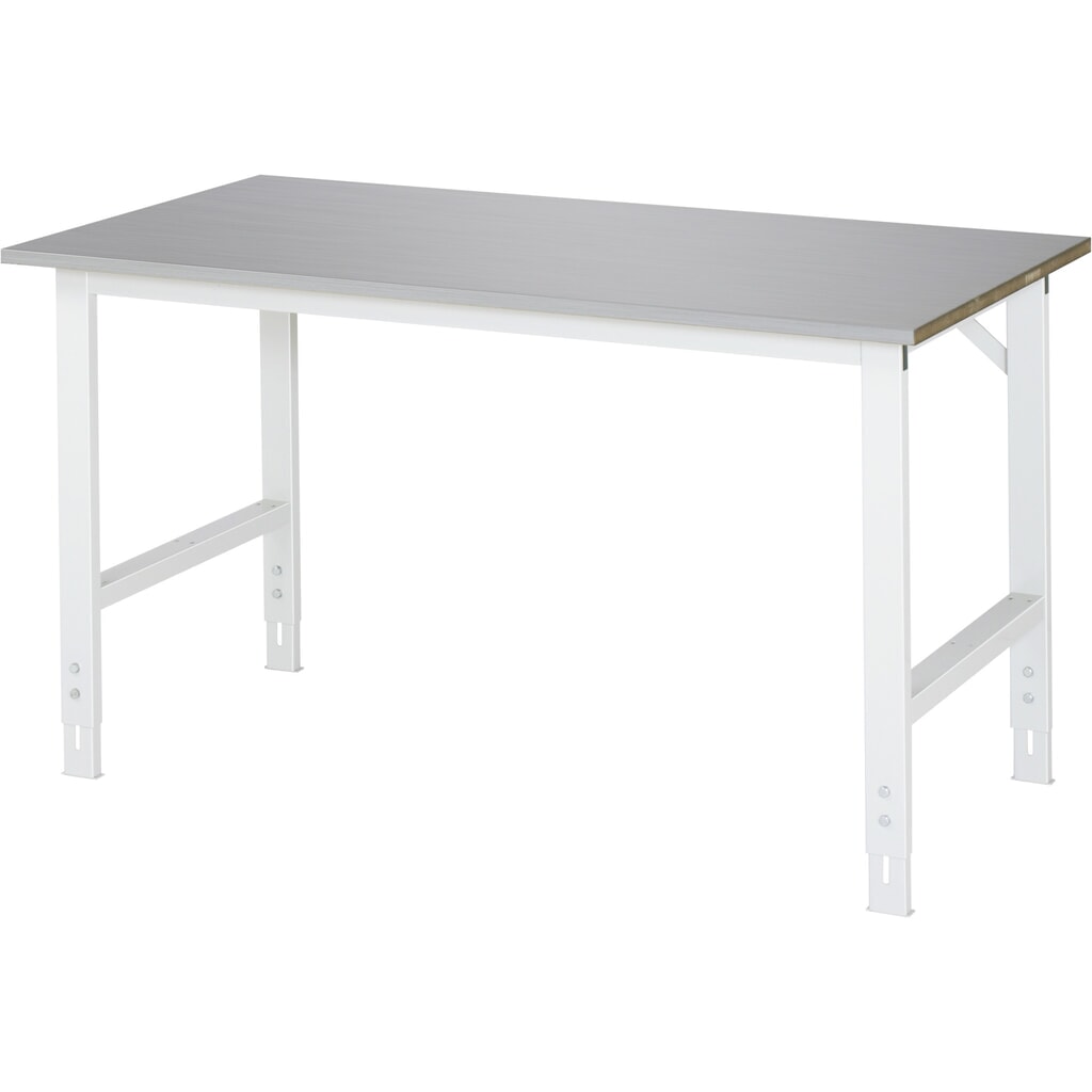 RAU Table pour poste de travail réglable en hauteur série TOM, HxlxP 760-1 080 x 1 500 x 800 mm, plan de travail en tôle d’acier inoxydable Illustration du produit: RAU Table pour poste de travail réglable en hauteur série TOM, HxlxP 760-1 080 x 1 500 x 800 mm, plan de travail en tôle d’acier inoxydable