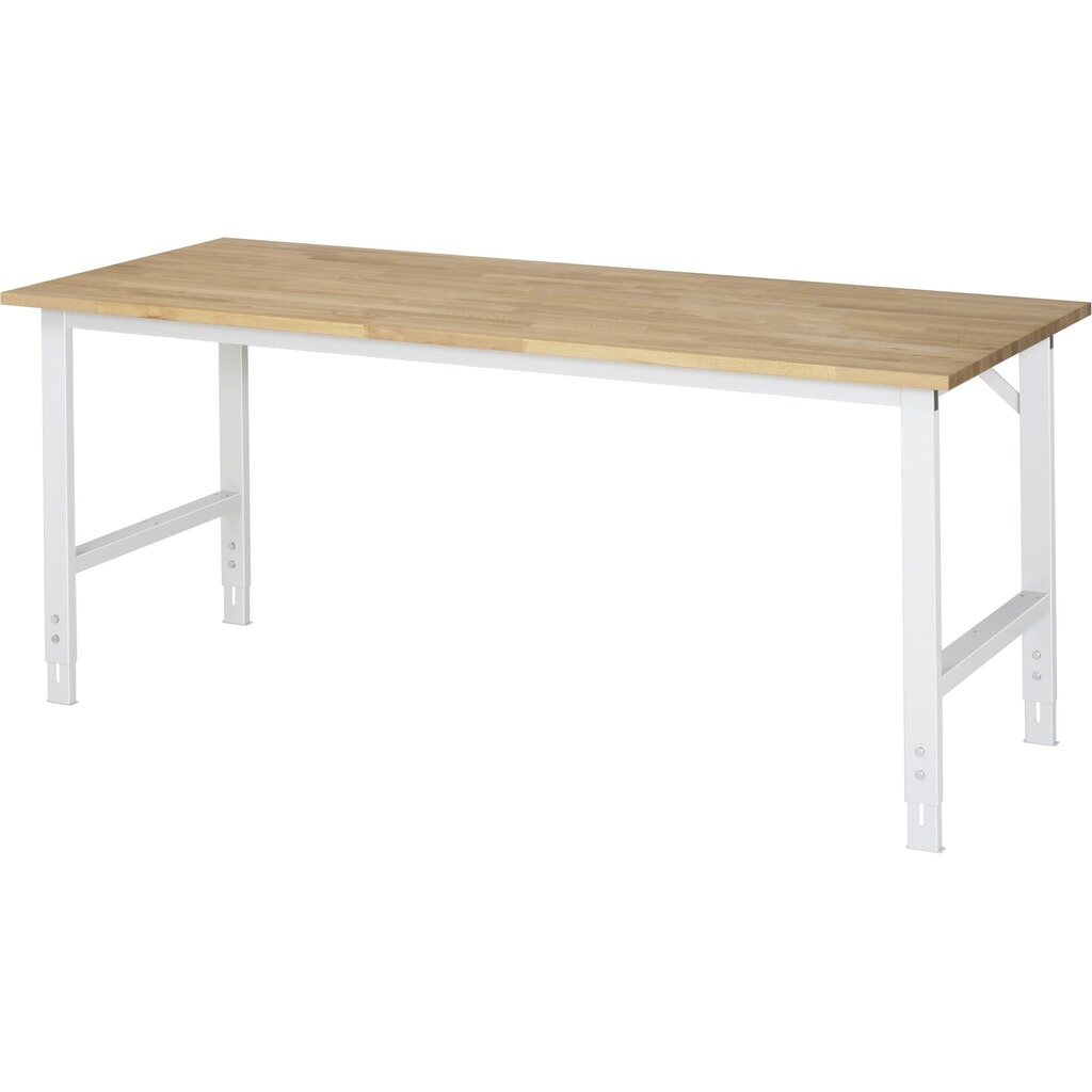 Illustration du produit: RAU Table pour poste de travail réglable en hauteur série TOM, HxlxP 760-1 080 x 2 000 x 800 mm, plan de travail en hêtre massif
