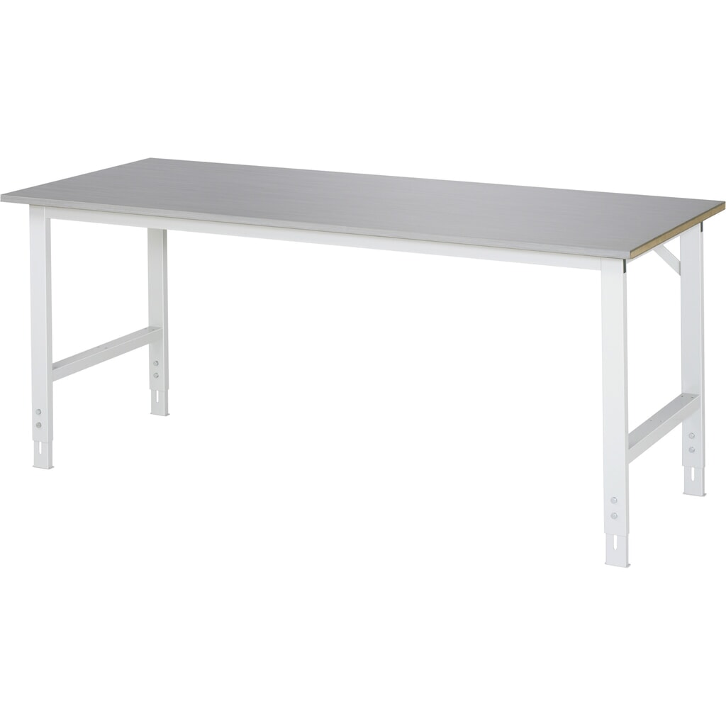 RAU Table pour poste de travail réglable en hauteur série TOM, HxlxP 760-1 080 x 2 000 x 800 mm, plan de travail en tôle d’acier inoxydable Illustration du produit: RAU Table pour poste de travail réglable en hauteur série TOM, HxlxP 760-1 080 x 2 000 x 800 mm, plan de travail en tôle d’acier inoxydable