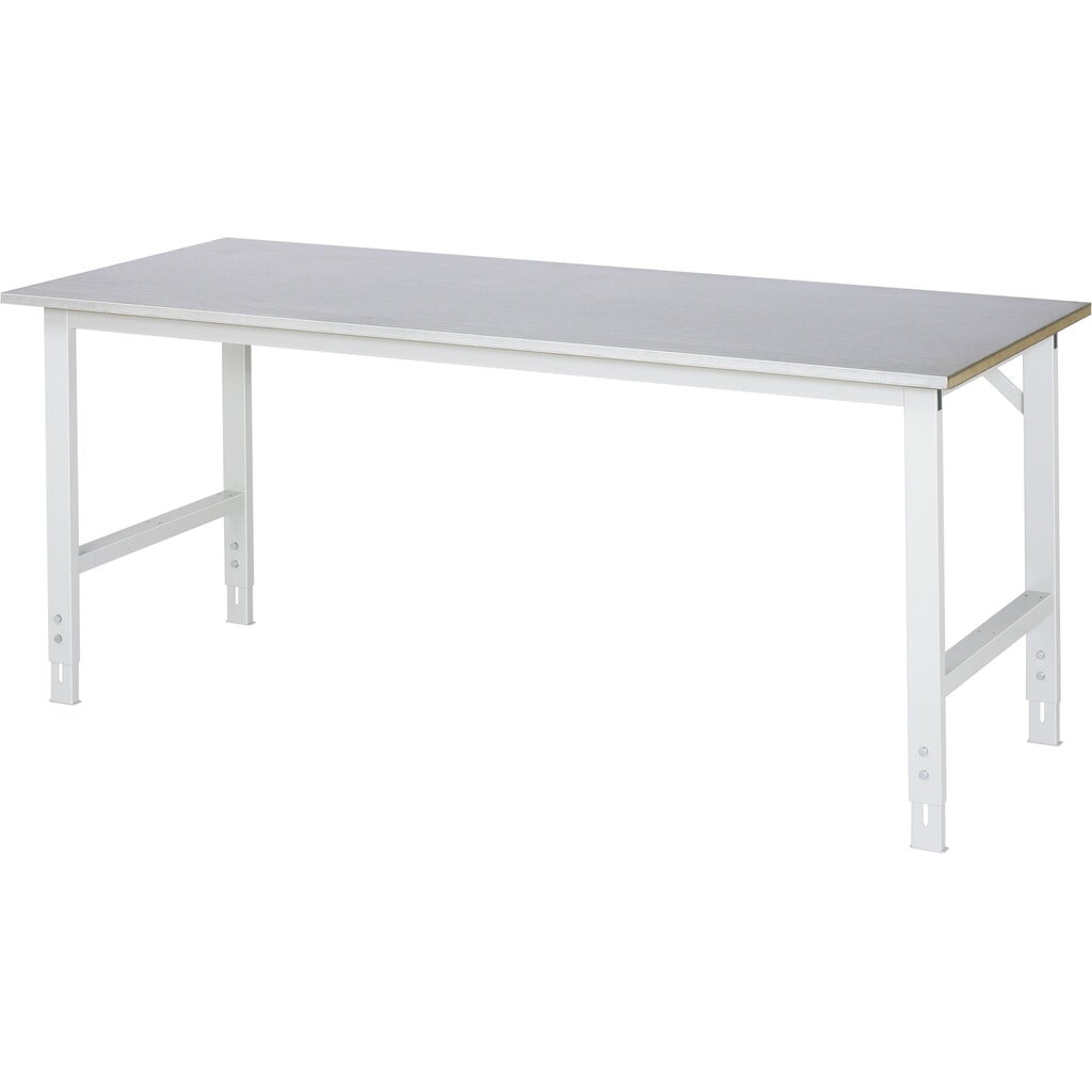N° de l'image du produit 1 : RAU Table pour poste de travail réglable en hauteur série TOM, HxlxP 760-1 080 x 2 000 x 800 mm, plan de travail recouvert de tôle d’acier