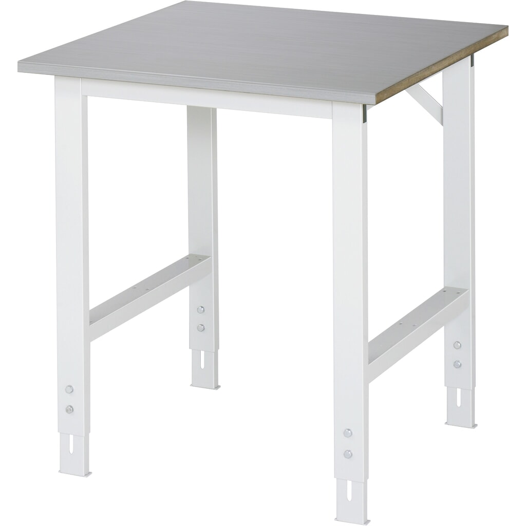 Illustration du produit: RAU Table pour poste de travail réglable en hauteur série TOM, HxlxP 760-1 080 x 750 x 800 mm, plan de travail en tôle d’acier inoxydable