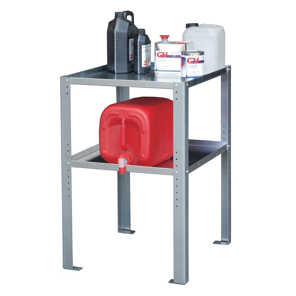 Rayonnage à conteneur pour bacs collecteurs, 2 étagères Illustration du produit: Rayonnage à conteneur pour bacs collecteurs, 2 étagères