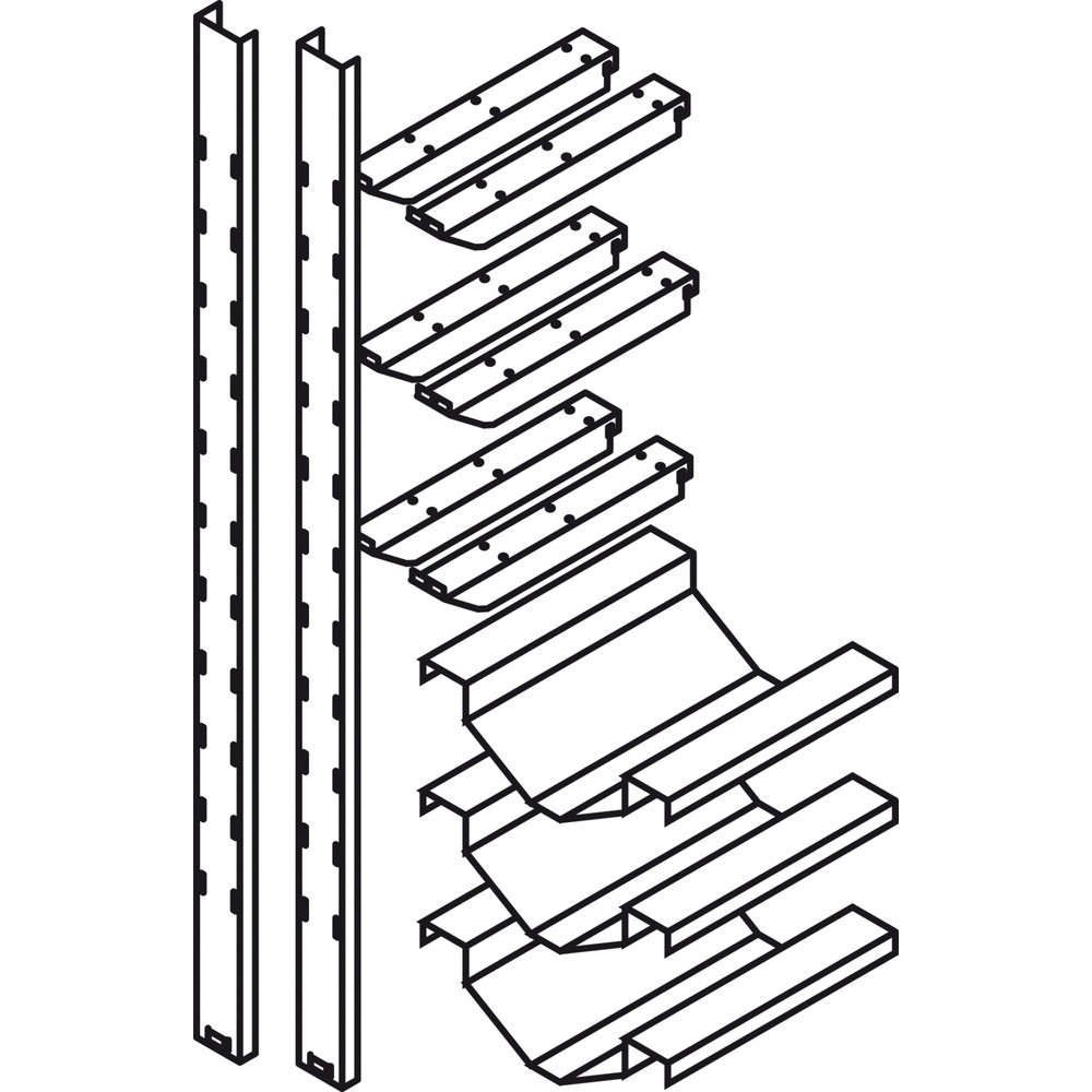 Numéro de l'image du produit 2: Rayonnage à fûts 3x50/60 l, stockage couchés