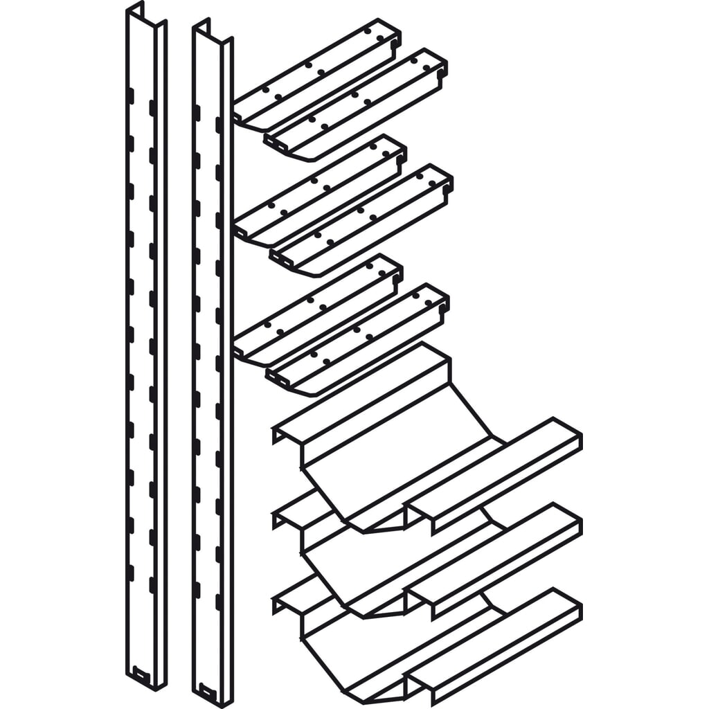 N° de l'image du produit 2 : Rayonnage à fûts 3x50/60 l, stockage couchés