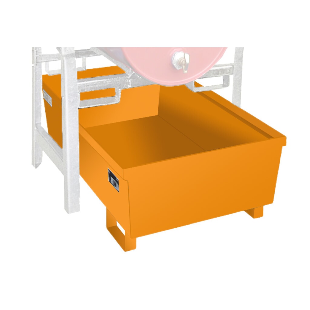 Bauer® rayonnage à fûts, bac de rétention FRA-1 peint, jaune-orange Illustration du produit: Bauer® rayonnage à fûts, bac de rétention FRA-1 peint, jaune-orange