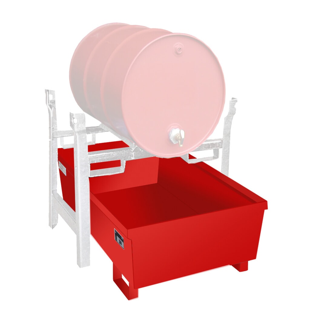 Bauer® rayonnage à fûts, bac de rétention FRA-1 peint, rouge feu Illustration du produit: Bauer® rayonnage à fûts, bac de rétention FRA-1 peint, rouge feu