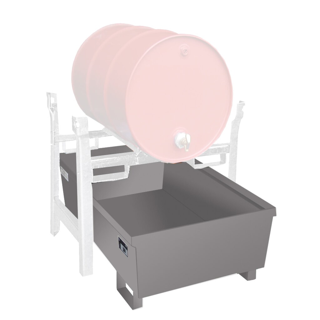 Bauer® rayonnage à fûts, bac de rétention FRA-1 peint, gris souris Illustration du produit: Bauer® rayonnage à fûts, bac de rétention FRA-1 peint, gris souris