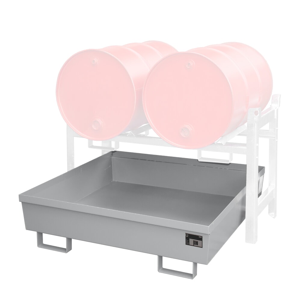 Illustration du produit: Bauer® rayonnage à fûts, bac de rétention FRA-2 peint, gris souris