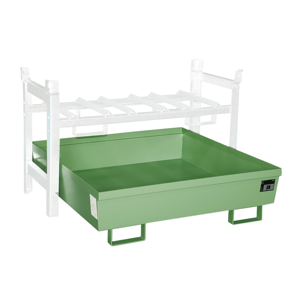 Bauer® rayonnage à fûts, bac de rétention FRA-3 peint, vert réséda Illustration du produit: Bauer® rayonnage à fûts, bac de rétention FRA-3 peint, vert réséda