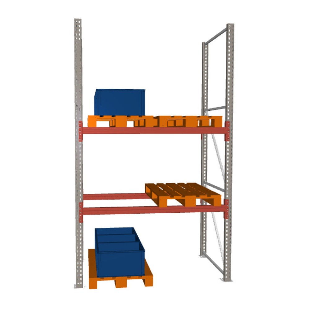 Illustration du produit: Rayonnage à palettes MULTIPAL META, module de base, charge par tablette 2 210 kg, HxlxP 3 300 x 1 825 x 1 100 mm