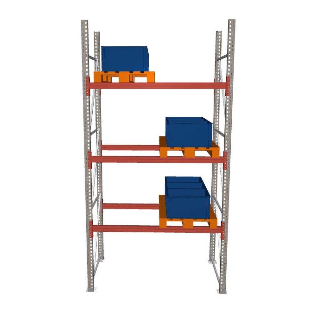 Illustration du produit: Rayonnage à palettes MULTIPAL META, module de base, charge par tablette 2 220 kg, HxlxP 3 800 x 1 825 x 1 100 mm
