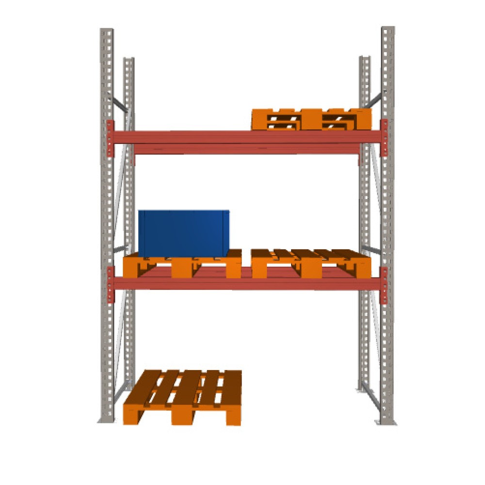 Numéro de l'image du produit 1: Rayonnage à palettes MULTIPAL META, module de base, charge par tablette 2 210 kg, HxlxP 2 700 x 1 825 x 1 100 mm
