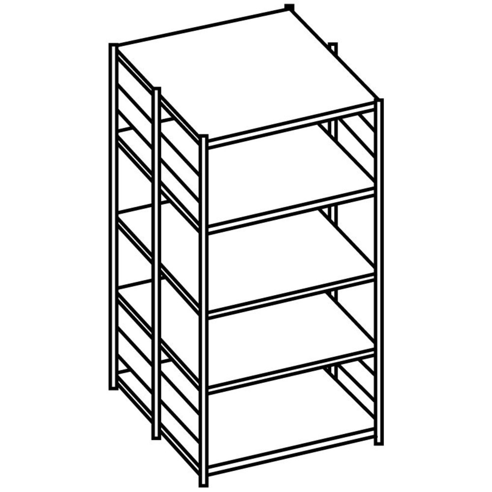 Numéro de l'image du produit 2: Rayonnage de bureau SCHULTE travée de base, utilisable des deux côtés, avec butées centrales, CT 150 kg, HxlxP 2 500 x 750 x 600 mm