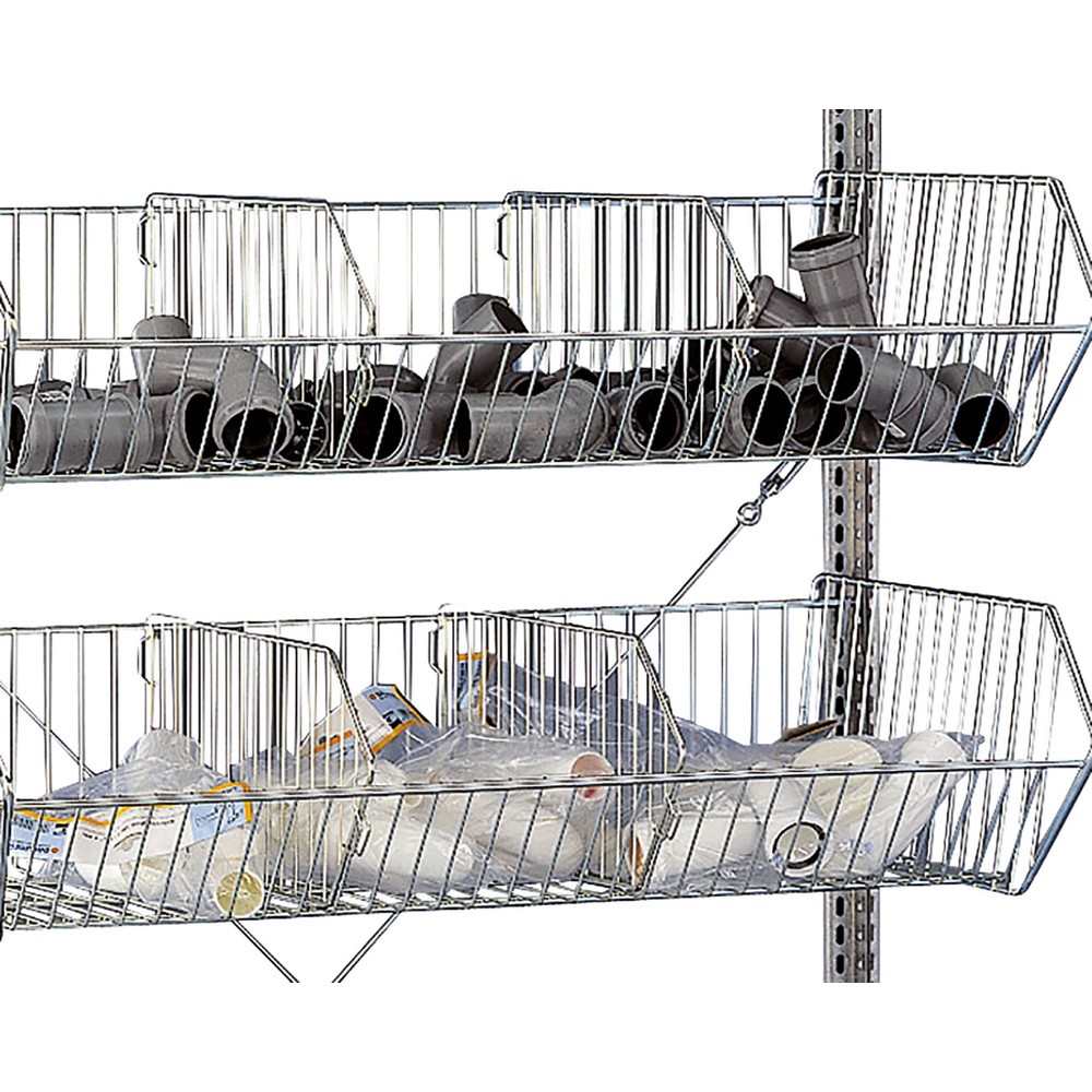 Numéro de l'image du produit 2: Rayonnage à tablettes SCHULTE avec paniers à mailles grossières, travée de base, HxlxP 2 300 x 1 000 x 500 mm, CT 150 kg