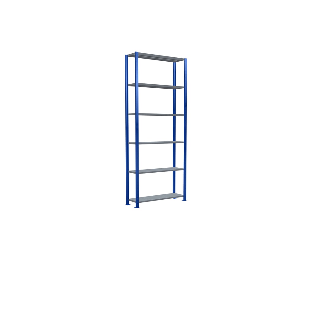 N° de l'image du produit 2 : SCHULTE Rayonnage à tablettes, bleu gentiane / galvanisé, charge par tablette 330 kg, HxlxP 2 500 x 1 060 x 336 mm