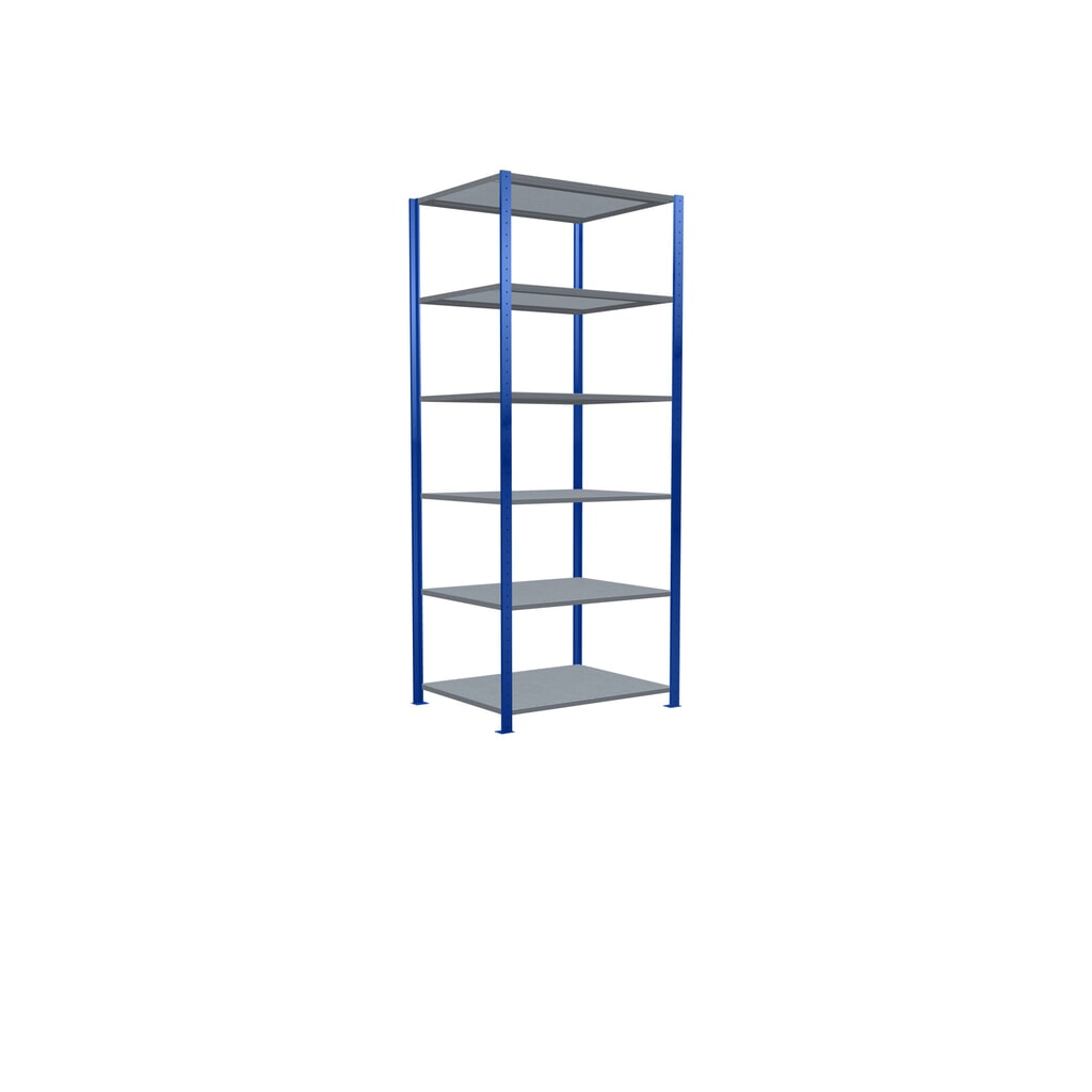 N° de l'image du produit 2 : SCHULTE Rayonnage à tablettes, bleu gentiane / galvanisé, charge par tablette 330 kg, HxlxP 2 500 x 1 060 x 836 mm