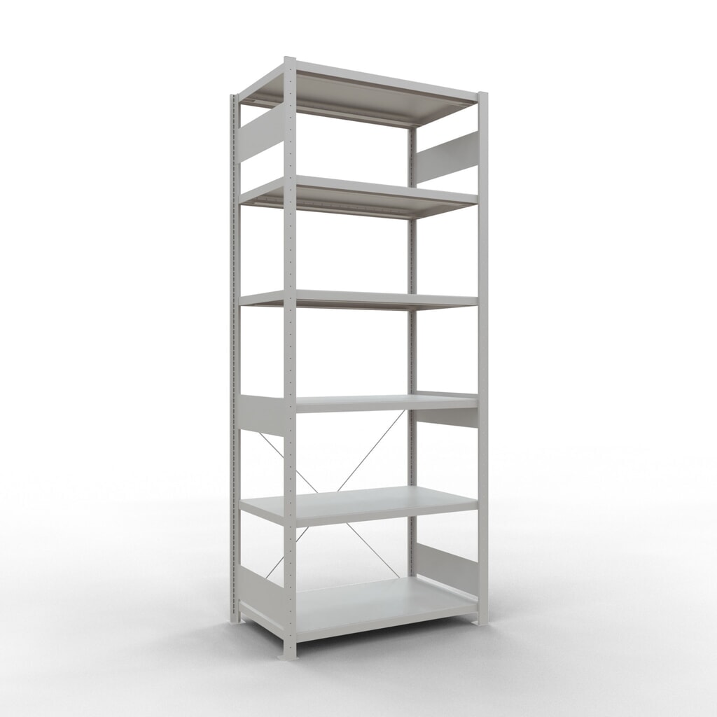 Illustration du produit: SCHULTE Rayonnage à tablettes gris clair, charge par tablette 330 kg, HxlxP 2 500 x 1 060 x 636 mm