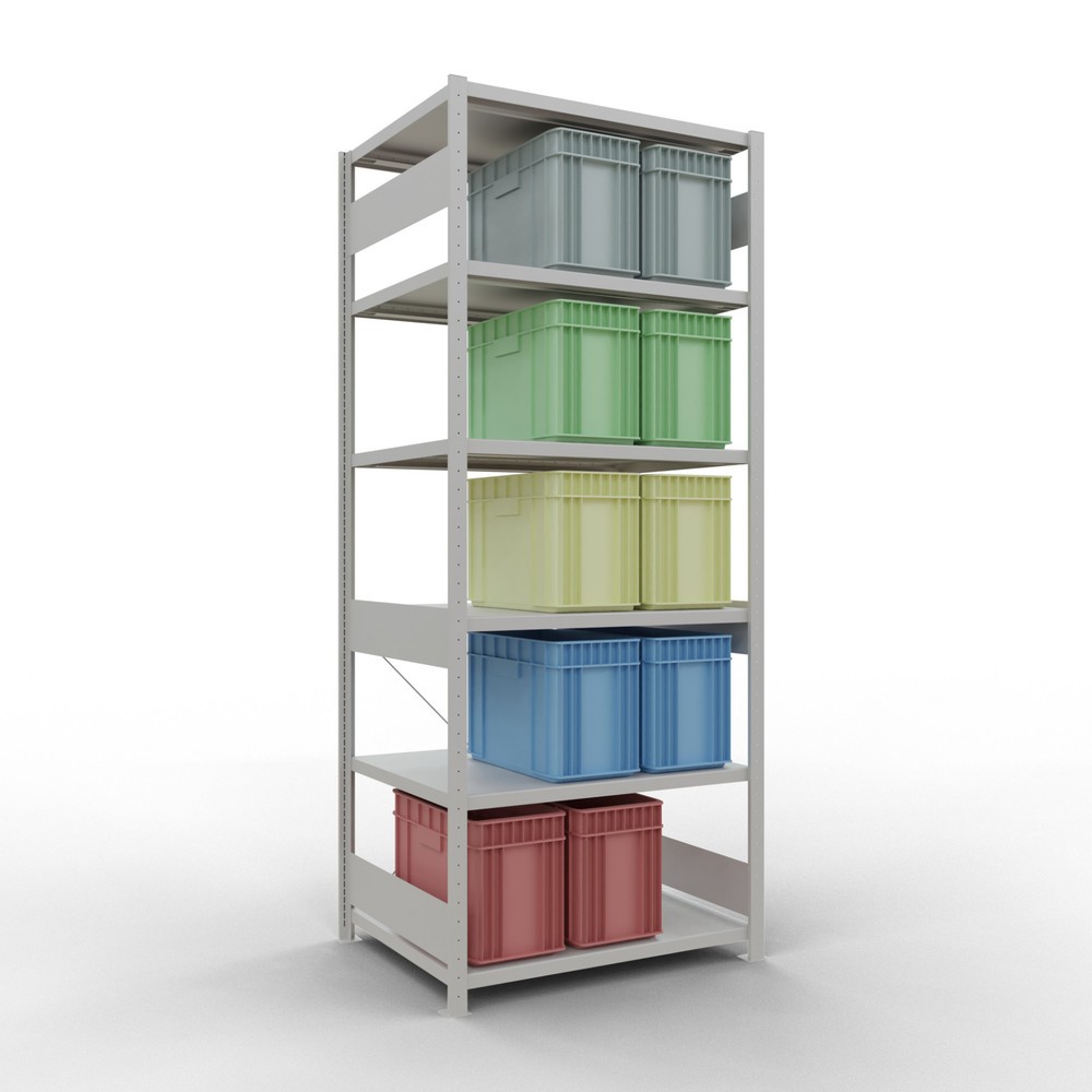 N° de l'image du produit 3 : SCHULTE Rayonnage à tablettes gris clair, charge par tablette 330 kg, HxlxP 2 500 x 1 060 x 836 mm