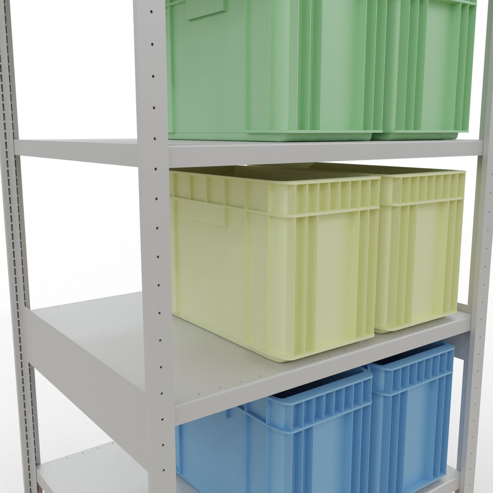 N° de l'image du produit 4 : SCHULTE Rayonnage à tablettes gris clair, charge par tablette 330 kg, HxlxP 2 500 x 1 060 x 836 mm