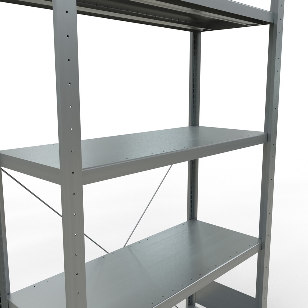 N° de l'image du produit 5 : SCHULTE Rayonnage à tablettes galvanisé avec 5 tablettes en tôle d’acier, charge par tablette 330 kg, HxlxP 2 000 x 1 060 x 436 mm