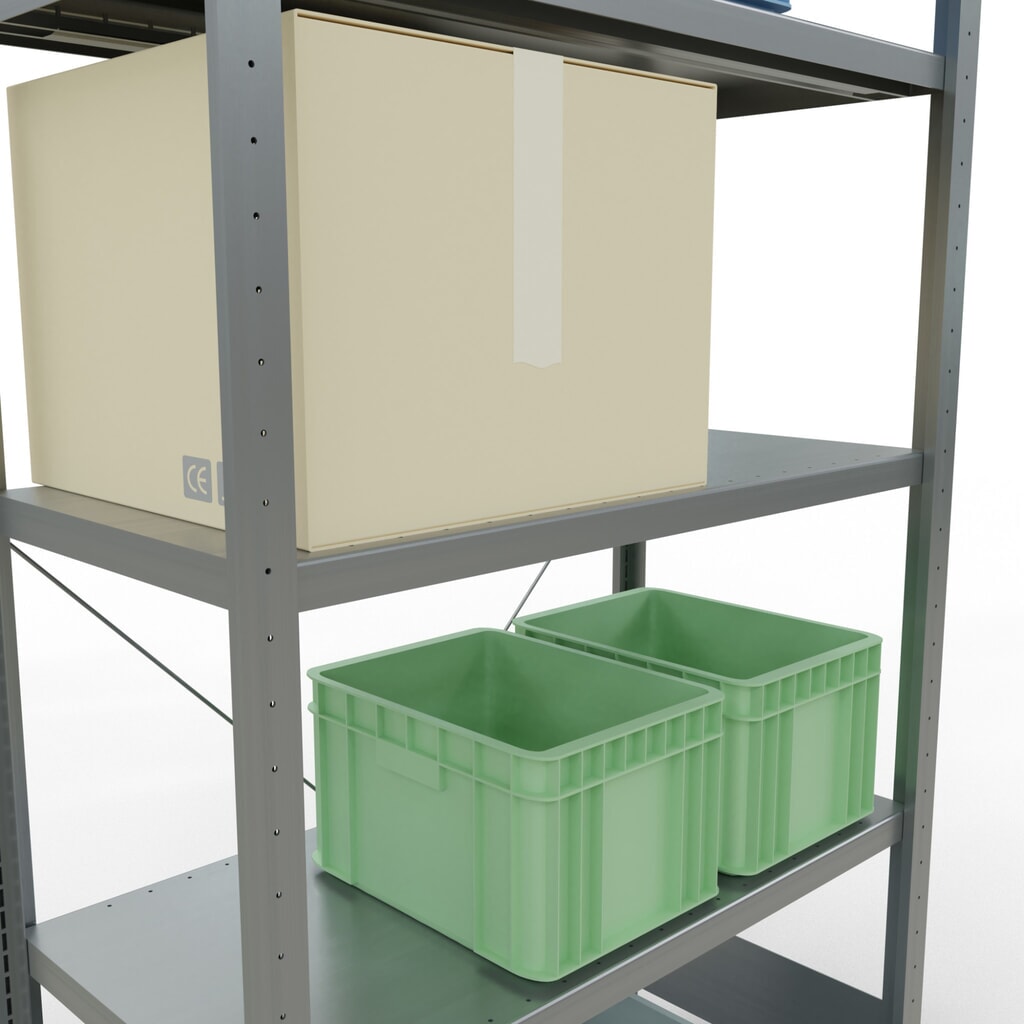 SCHULTE Rayonnage à tablettes galvanisé avec 5 tablettes en tôle d’acier, charge par tablette 330 kg, HxlxP 2 000 x 1 060 x 536 mm N° de l'image du produit 4 : SCHULTE Rayonnage à tablettes galvanisé avec 5 tablettes en tôle d’acier, charge par tablette 330 kg, HxlxP 2 000 x 1 060 x 536 mm