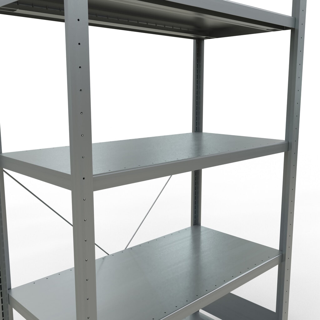 N° de l'image du produit 5 : SCHULTE Rayonnage à tablettes galvanisé avec 5 tablettes en tôle d’acier, charge par tablette 330 kg, HxlxP 2 000 x 1 060 x 536 mm