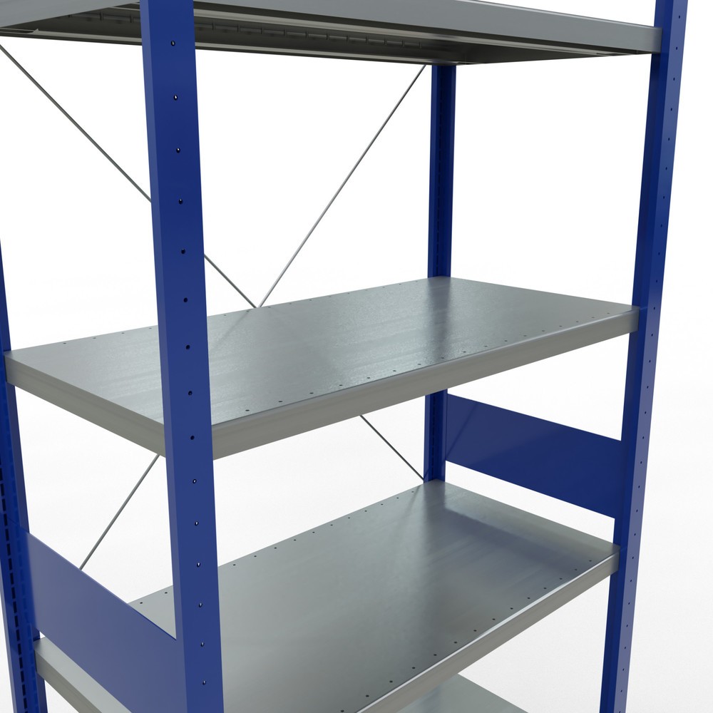 Numéro de l'image du produit 5: SCHULTE Rayonnage à tablettes, bleu gentiane / galvanisé, charge par tablette 330 kg, HxlxP 3 000 x 1 060 x 536 mm
