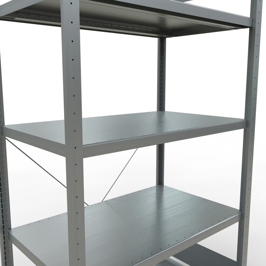 N° de l'image du produit 5 : SCHULTE Rayonnage à tablettes galvanisé avec 5 tablettes en tôle d’acier, charge par tablette 330 kg, HxlxP 2 000 x 1 060 x 636 mm