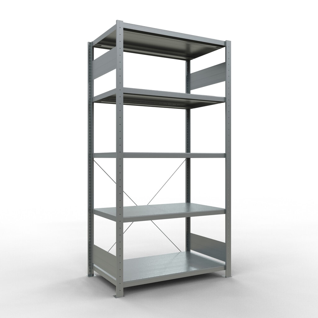 SCHULTE Rayonnage à tablettes galvanisé avec 5 tablettes en tôle d’acier, charge par tablette 330 kg, HxlxP 2 000 x 1 060 x 636 mm Illustration du produit: SCHULTE Rayonnage à tablettes galvanisé avec 5 tablettes en tôle d’acier, charge par tablette 330 kg, HxlxP 2 000 x 1 060 x 636 mm