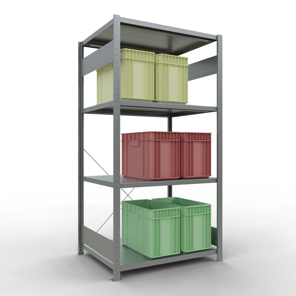 N° de l'image du produit 3 : SCHULTE Rayonnage à tablettes galvanisé avec 5 tablettes en tôle d’acier, charge par tablette 330 kg, HxlxP 2 000 x 1 060 x 836 mm