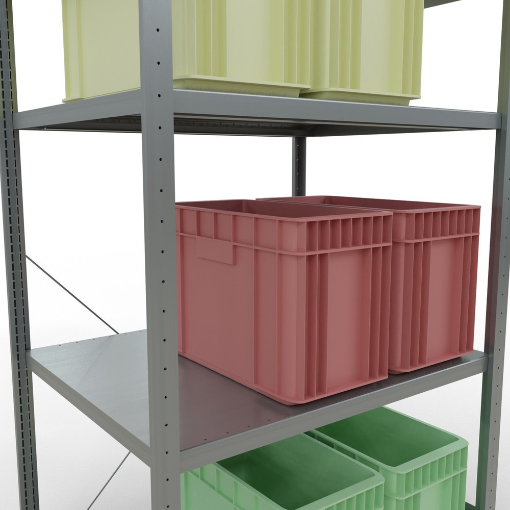 Numéro de l'image du produit 4: SCHULTE Rayonnage à tablettes galvanisé avec 5 tablettes en tôle d’acier, charge par tablette 330 kg, HxlxP 2 000 x 1 060 x 836 mm
