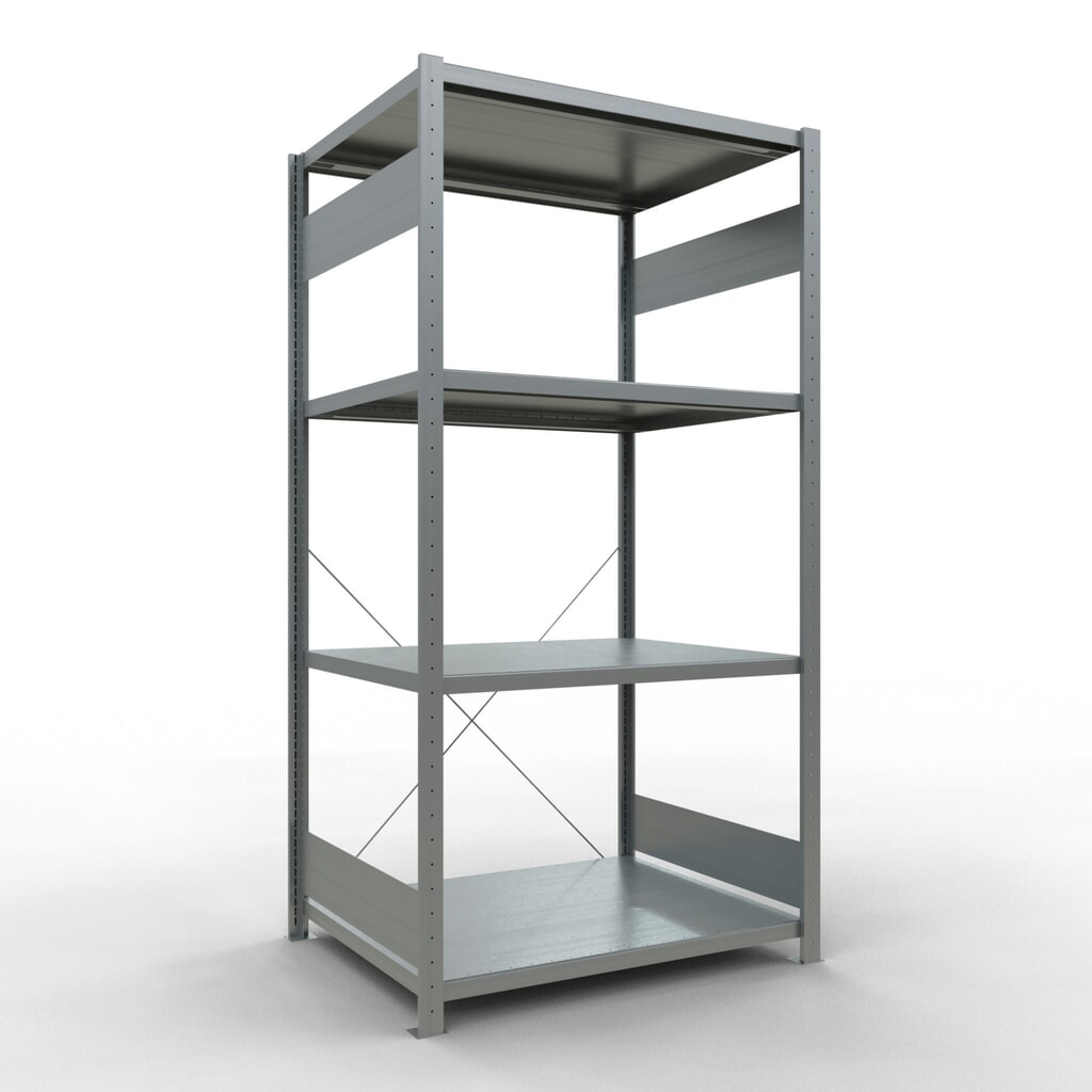 Illustration du produit: SCHULTE Rayonnage à tablettes galvanisé avec 5 tablettes en tôle d’acier, charge par tablette 330 kg, HxlxP 2 000 x 1 060 x 836 mm