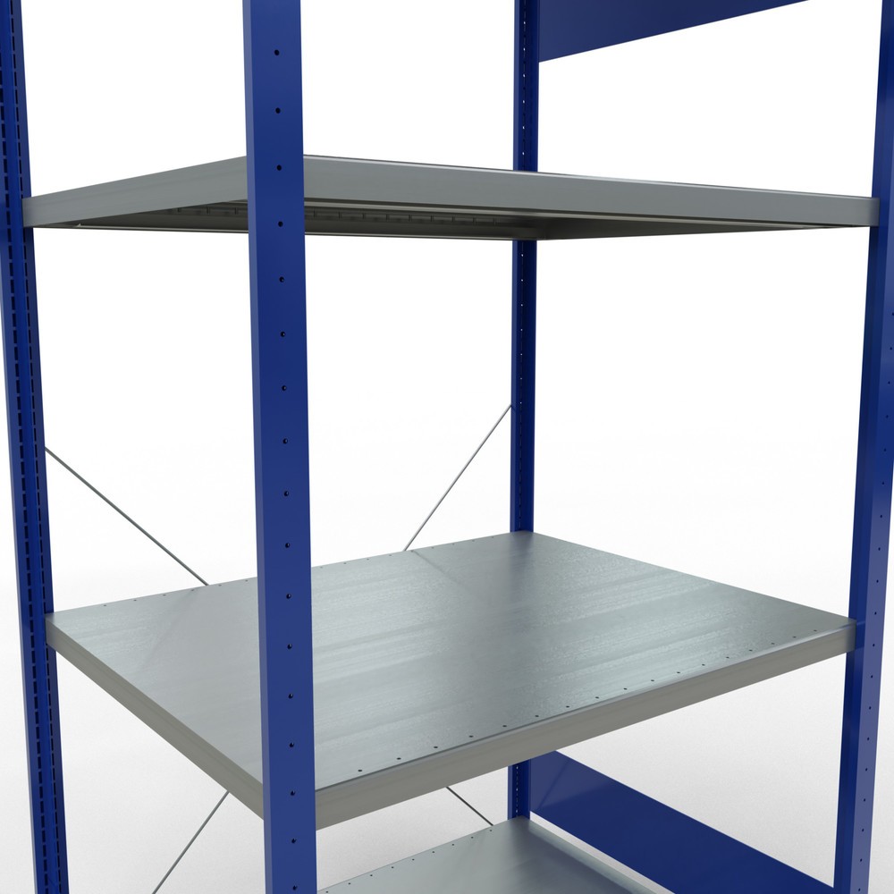 Numéro de l'image du produit 5: SCHULTE Rayonnage à tablettes, bleu gentiane / galvanisé, avec 5 tablettes en tôle d’acier, charge par tablette 330 kg, HxlxP 2 000 x 1 060 x 836 mm