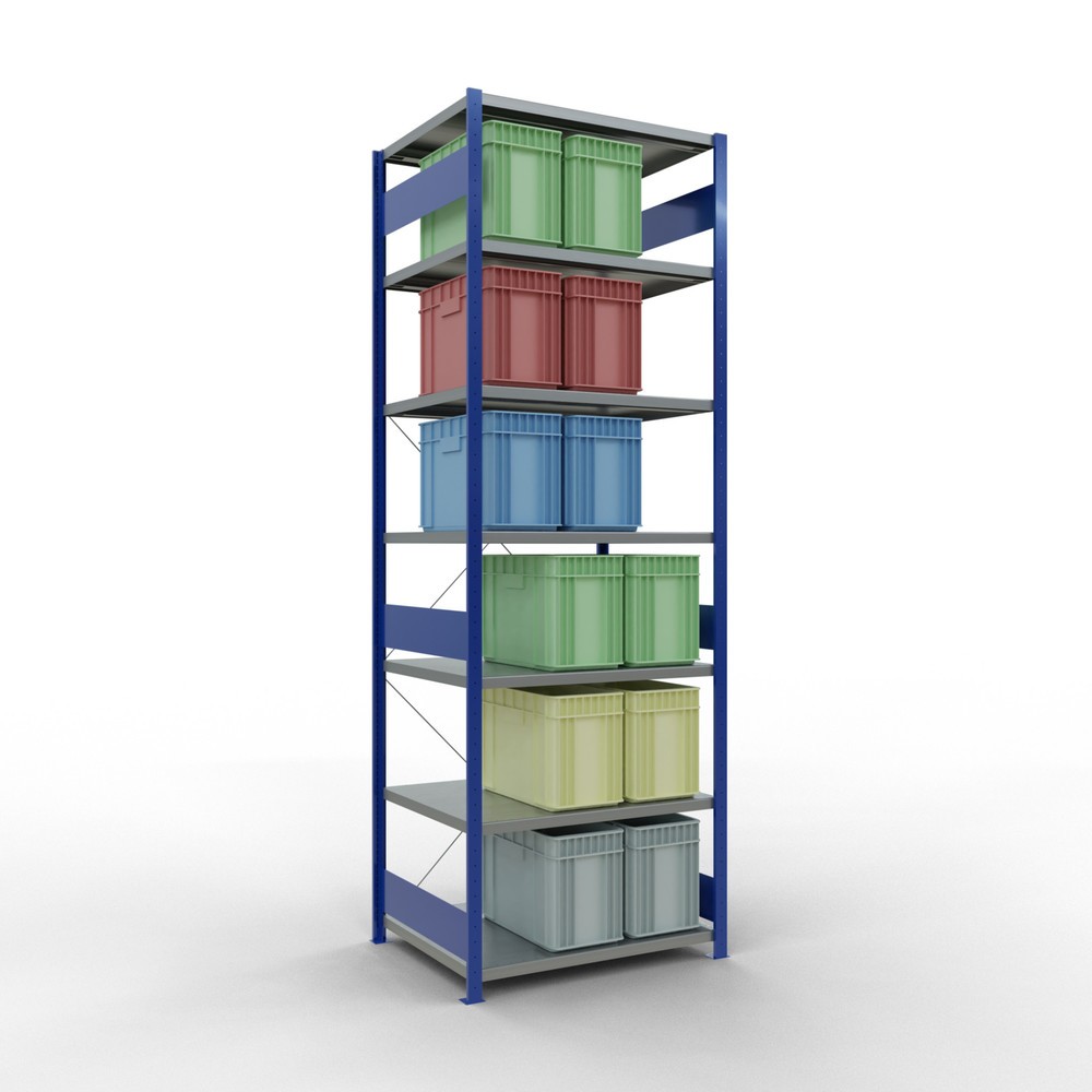 Numéro de l'image du produit 3: SCHULTE Rayonnage à tablettes, bleu gentiane / galvanisé, charge par tablette 330 kg, HxlxP 3 000 x 1 060 x 836 mm
