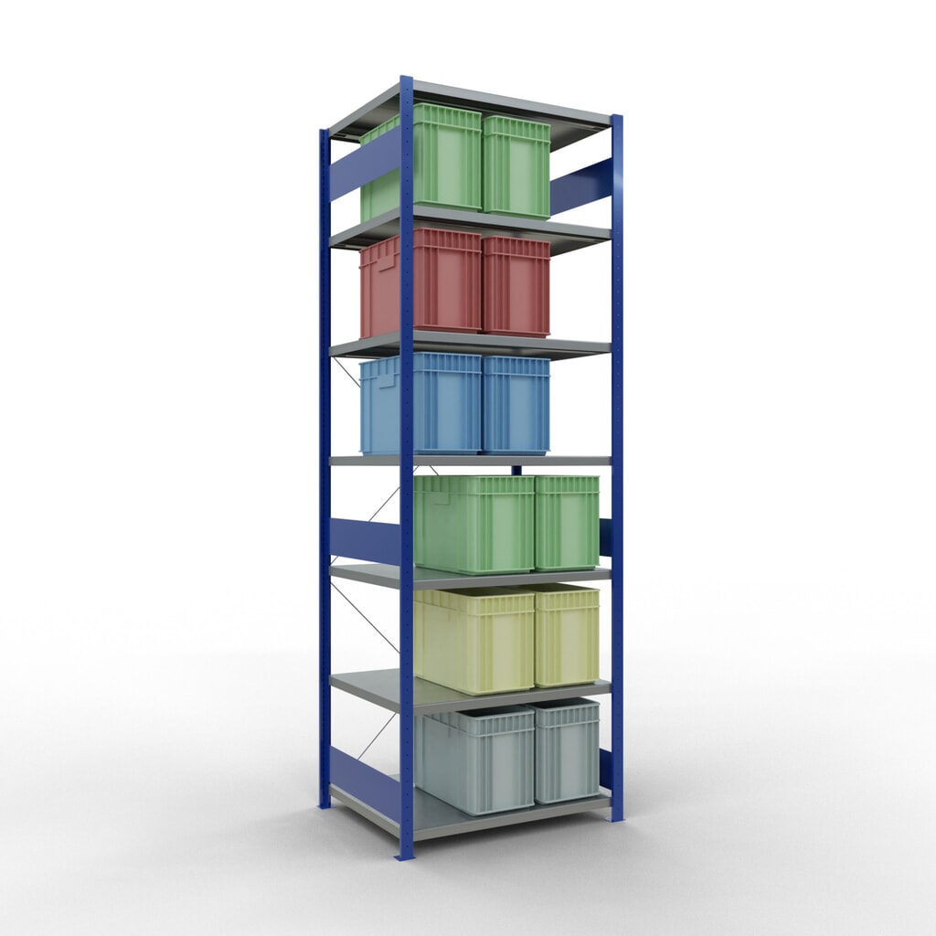 N° de l'image du produit 3 : SCHULTE Rayonnage à tablettes, bleu gentiane / galvanisé, charge par tablette 330 kg, HxlxP 3 000 x 1 060 x 836 mm