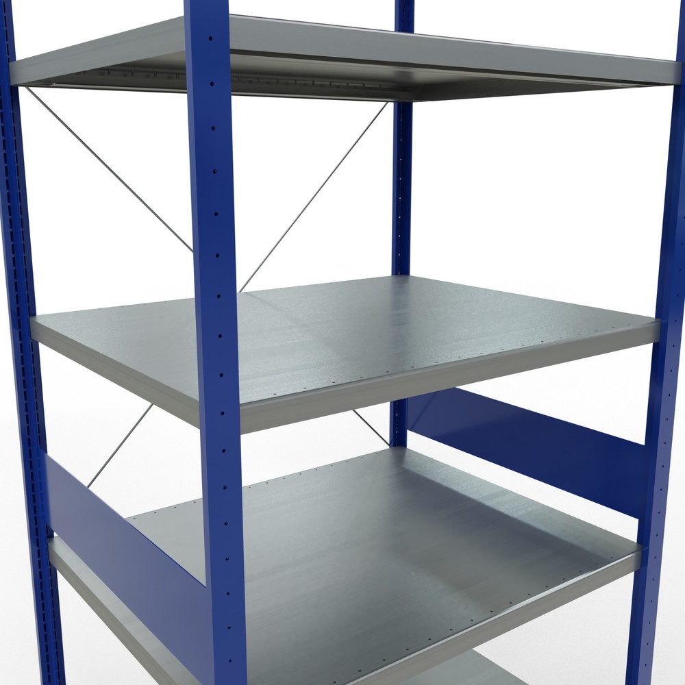 Numéro de l'image du produit 5: SCHULTE Rayonnage à tablettes, bleu gentiane / galvanisé, charge par tablette 330 kg, HxlxP 3 000 x 1 060 x 836 mm