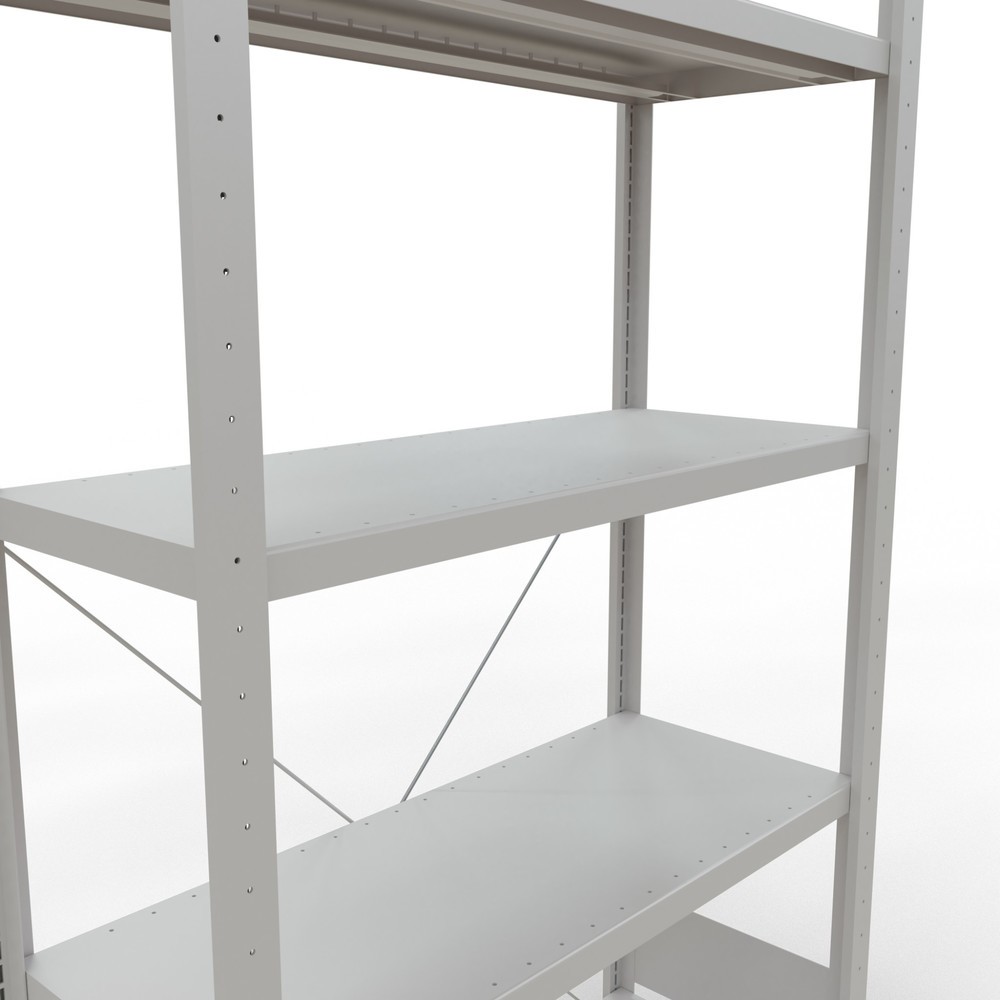 Numéro de l'image du produit 5: SCHULTE Rayonnage à tablettes gris clair avec 5 tablettes en tôle d’acier, charge par tablette 330 kg, HxlxP 2 000 x 1 060 x 436 mm
