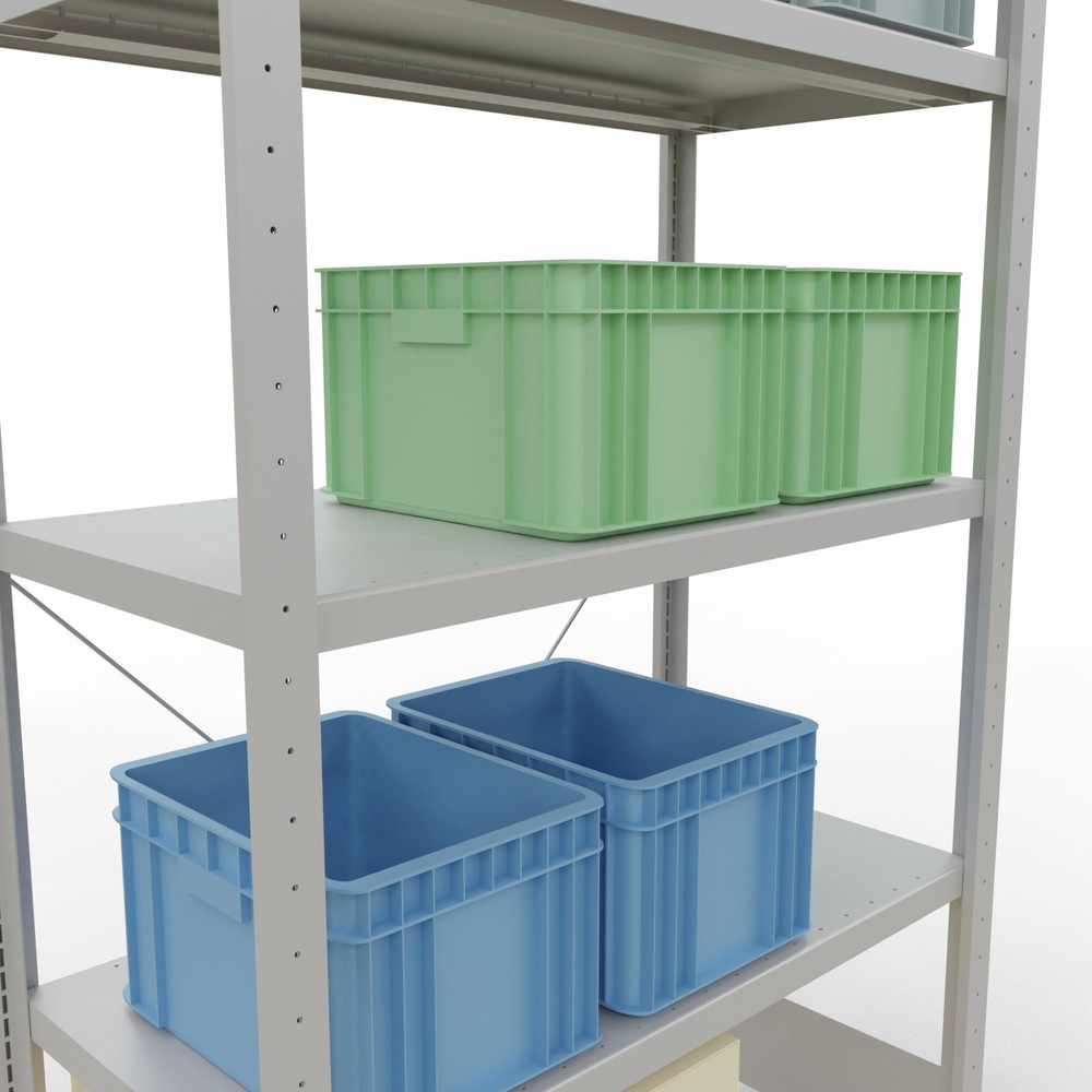 Numéro de l'image du produit 4: SCHULTE Rayonnage à tablettes gris clair avec 5 tablettes en tôle d’acier, charge par tablette 330 kg, HxlxP 2 000 x 1 060 x 536 mm