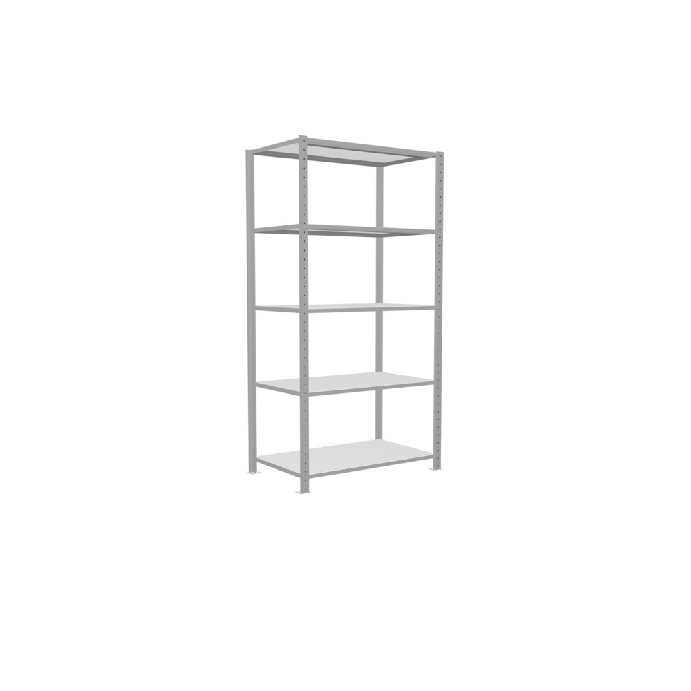 N° de l'image du produit 2 : SCHULTE Rayonnage à tablettes gris clair avec 5 tablettes en tôle d’acier, charge par tablette 330 kg, HxlxP 2 000 x 1 060 x 636 mm