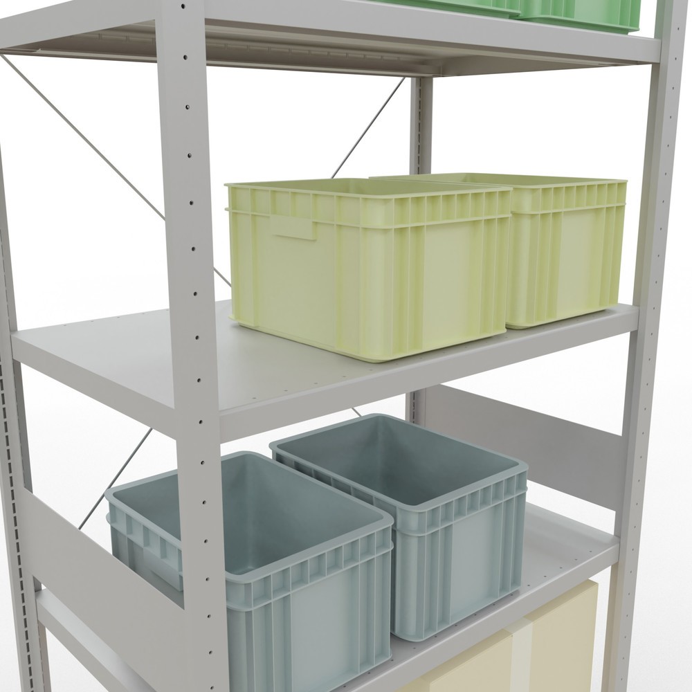 N° de l'image du produit 4 : SCHULTE Rayonnage à tablettes gris clair, charge par tablette 330 kg, HxlxP 3 000 x 1 060 x 636 mm